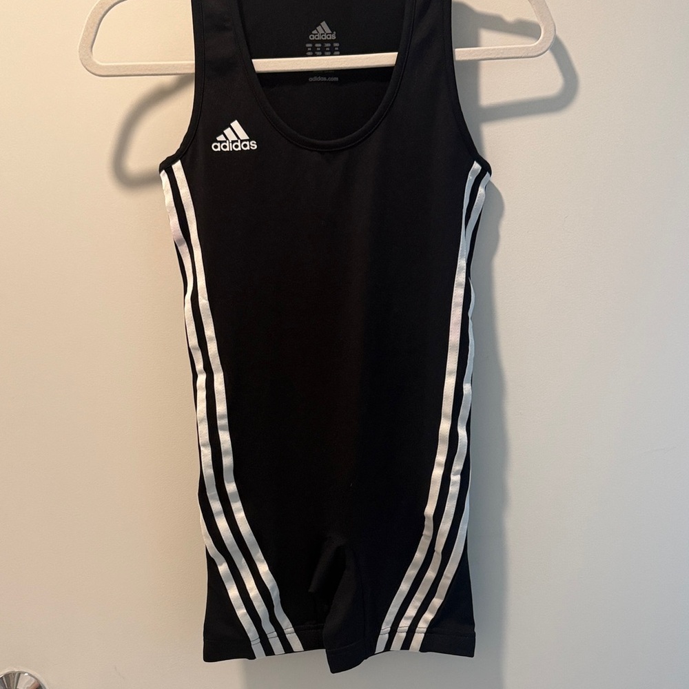 Adidas Black Singlet with White Stripes - Picture 3 of 5